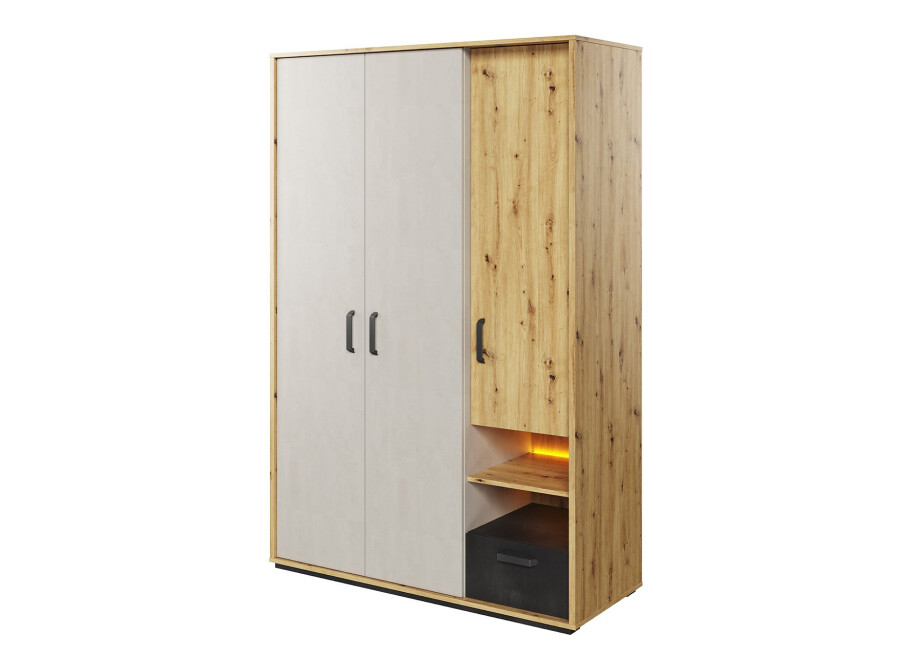 Tredørs garderobeskab 3D1S Qubic QB02 #1