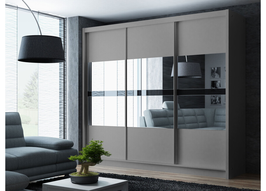 Skydedørsgarderobe med spejl Senedo 250 #1