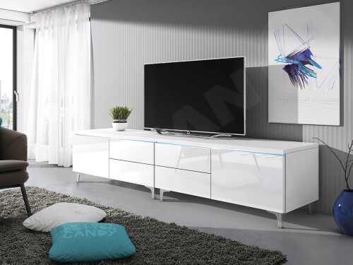 DOUBLE TV Bænk 200 cm med LED