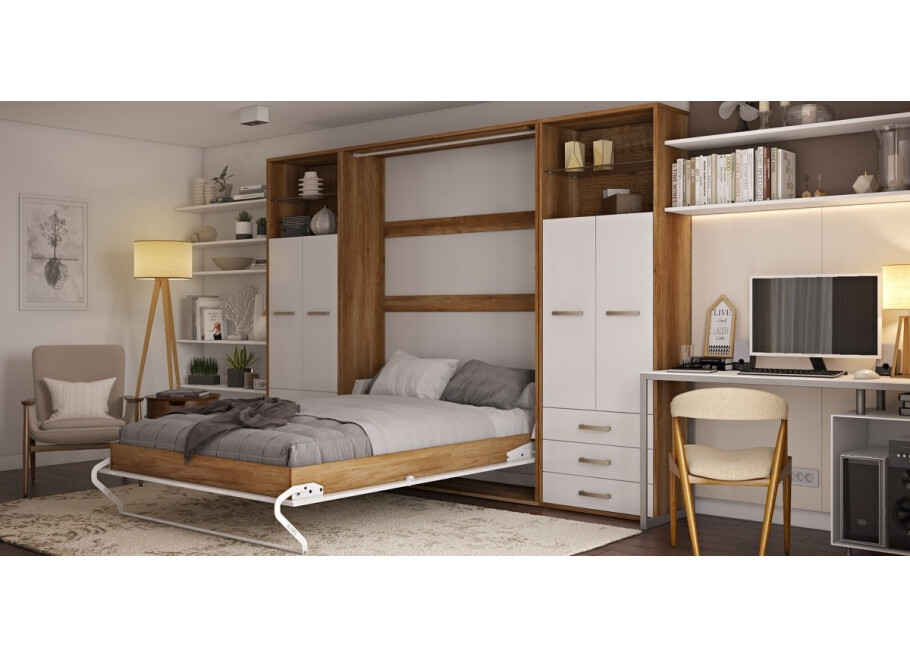 INVENTO SKABSSENG MED HØJSKABE - 90 x 200 CM #1