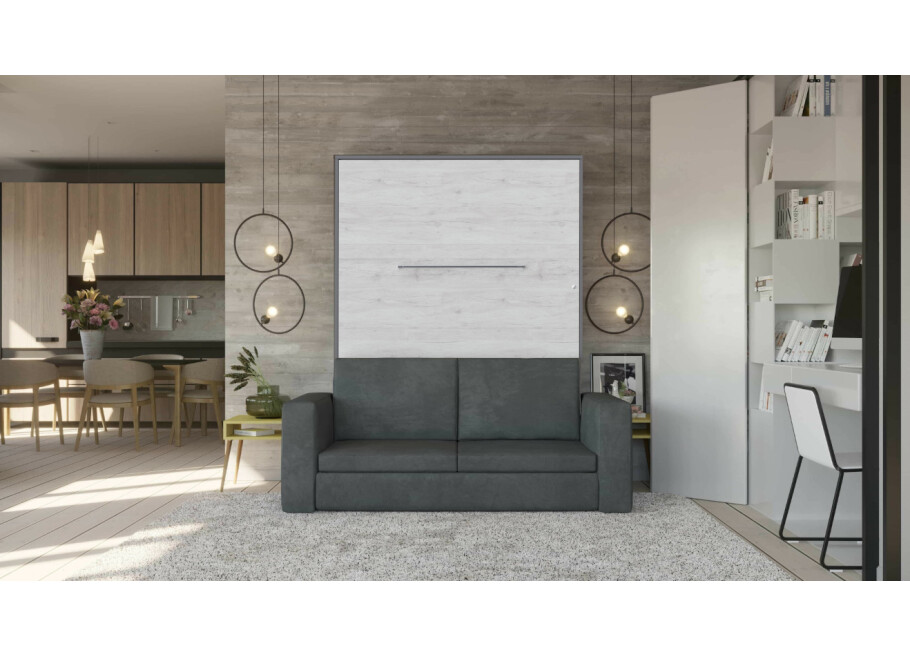 Invento vægseng 140 Lodret med sofa og LED #1